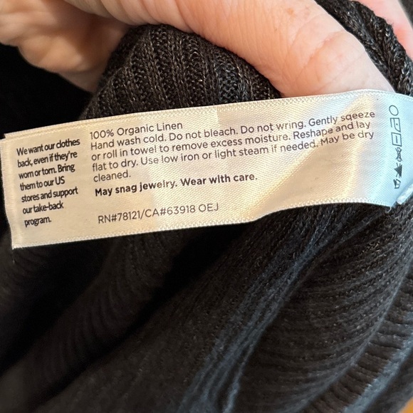 Eileen Fisher Organic Linen Delave Crew Neck Top Long Sleeve Size XS - Picture 9 of 9